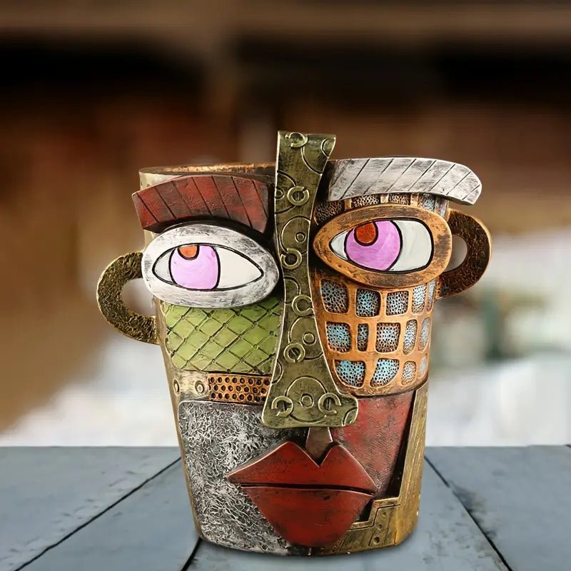 ArtMuse Planter – Abstract Face Flower Pot – Decorative Indoor Outdoor Accent