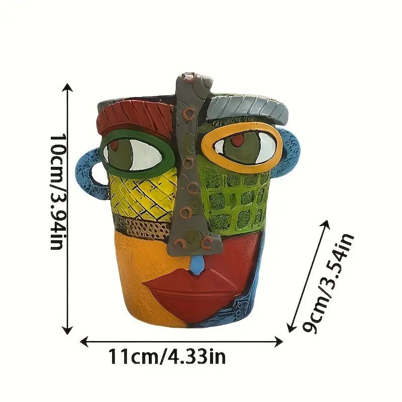 ArtMuse Planter – Abstract Face Flower Pot – Decorative Indoor Outdoor Accent
