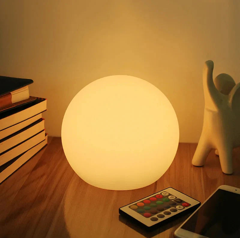 GlowOrb Table Lamp – Wireless LED Sphere Light – Remote Controlled Ambient Lighting