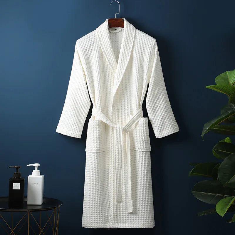 Liora Cotton Bathrobe - Soft Absorbent Dressing Gown for Men and Women 0