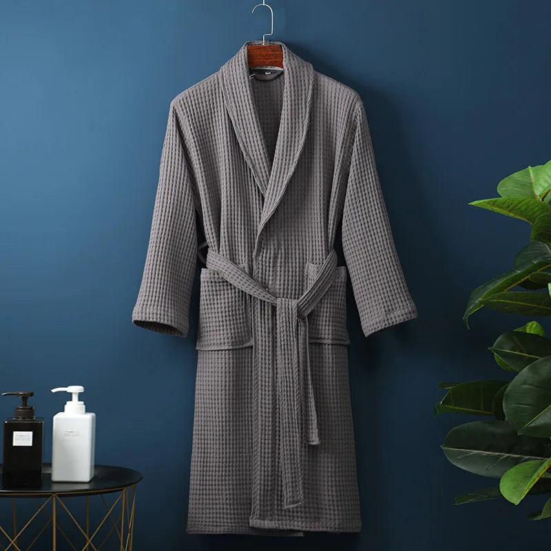 Liora Cotton Bathrobe - Soft Absorbent Dressing Gown for Men and Women 3