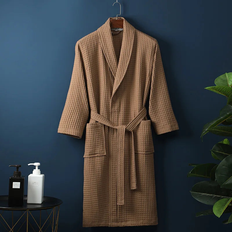 Liora Cotton Bathrobe - Soft Absorbent Dressing Gown for Men and Women 6