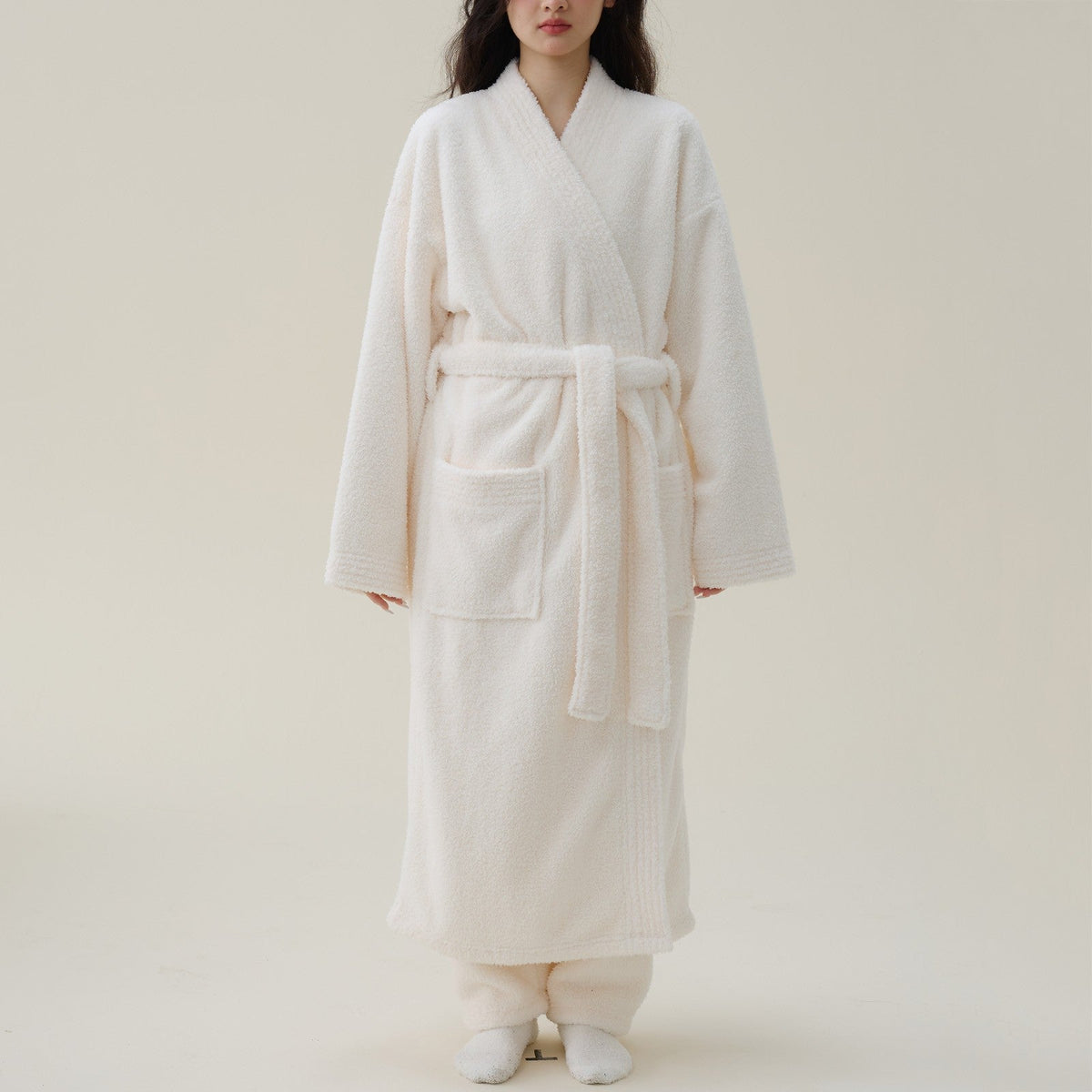 Liora Mens Robe - Plush Flannel Fleece, Kimono Fit 4