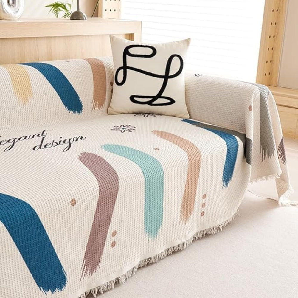 Luna Sofa Cover - Cotton-Microfiber Blend, Pet-Friendly Abstract Design 2