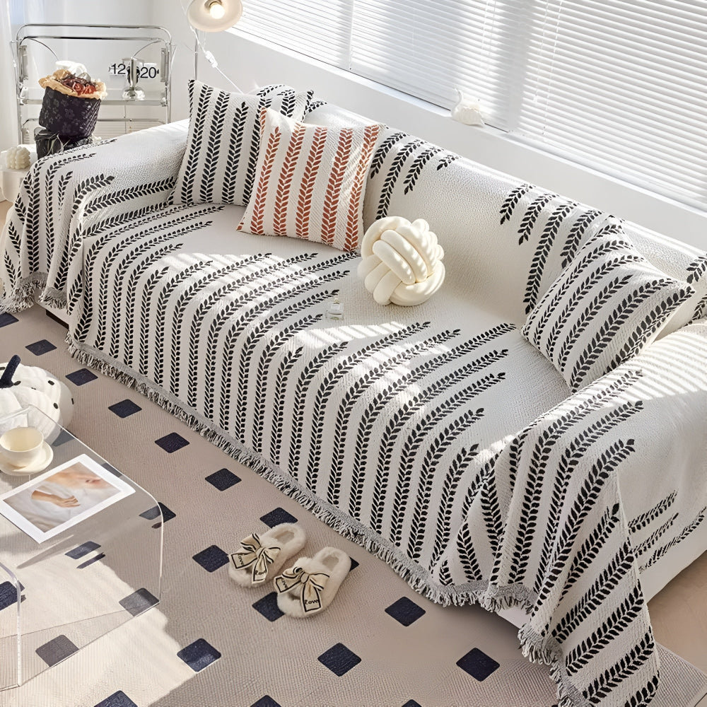 Luna Sofa Cover - Soft Microfiber, Elegant Leaf Design, Pet-Friendly 7