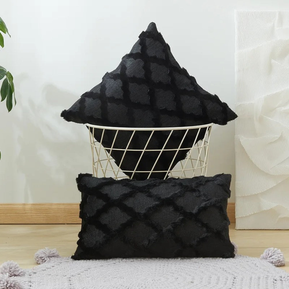 Lunel Velvet Pillow Cover - Boho Geometric, Soft Texture 0