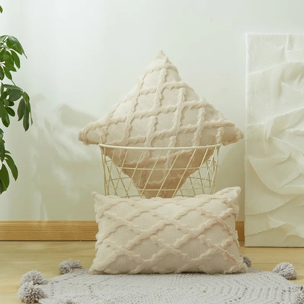 Lunel Velvet Pillow Cover - Boho Geometric, Soft Texture 13