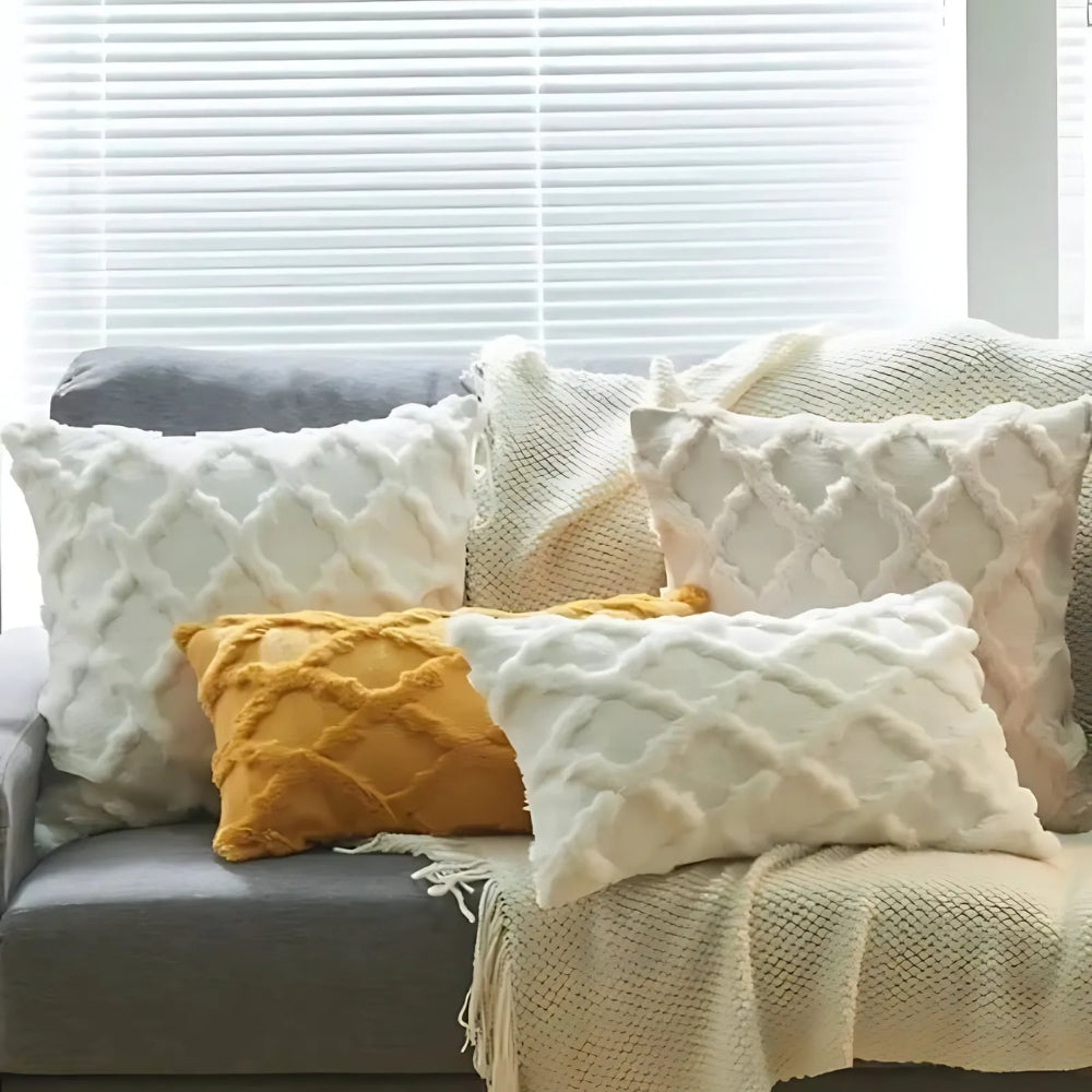 Lunel Velvet Pillow Cover - Boho Geometric, Soft Texture 2