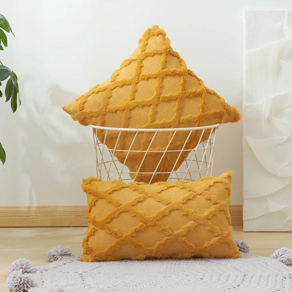 Lunel Velvet Pillow Cover - Boho Geometric, Soft Texture 6