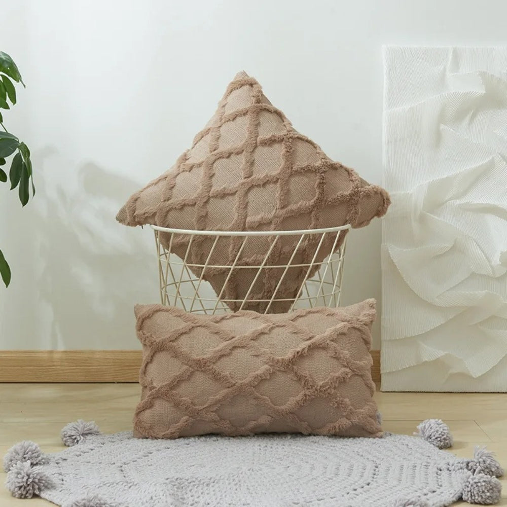 Lunel Velvet Pillow Cover - Boho Geometric, Soft Texture 7