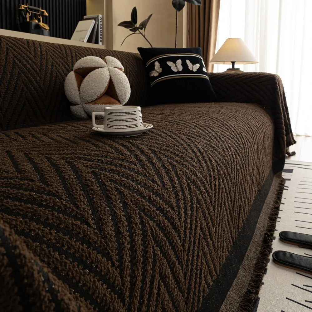 Marella Sofa Cover - Soft Microfiber, Jacquard Design, Boho Style 0