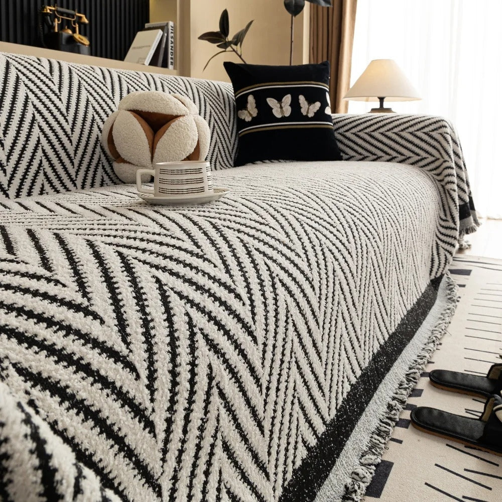 Marella Sofa Cover - Soft Microfiber, Jacquard Design, Boho Style 2