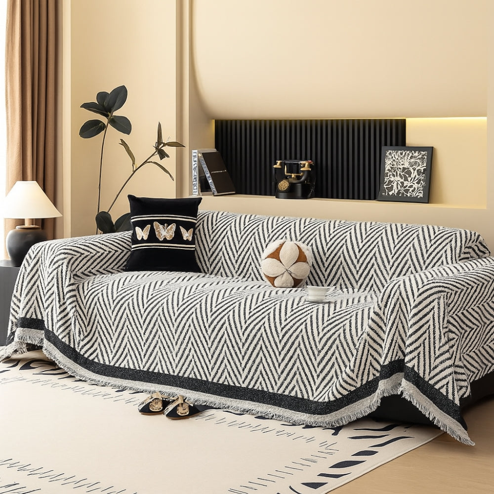 Marella Sofa Cover - Soft Microfiber, Jacquard Design, Boho Style 4