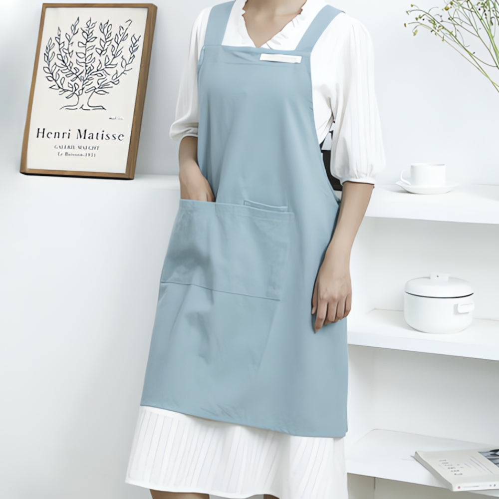 Maven Chef Apron - Cotton, Cross-Back Design with Pockets 0