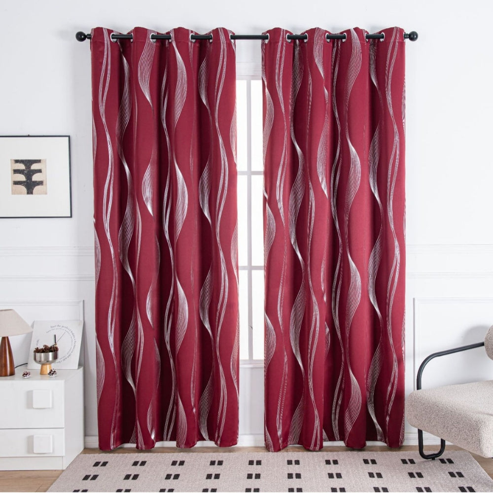 Maverick Blackout Curtain Panel - Soft Microfiber, Modern Wave Pattern 1