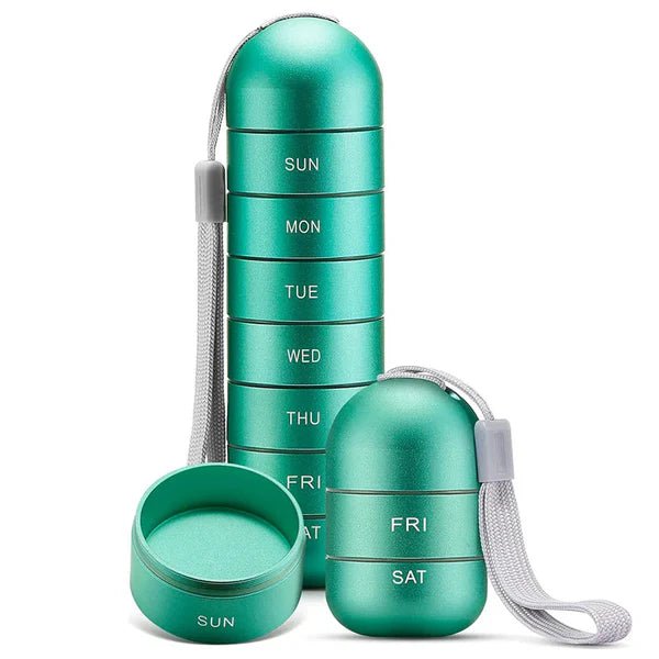 Mediwell Pill Organizer - Portable Aluminum 7-Day Case for Travel 3