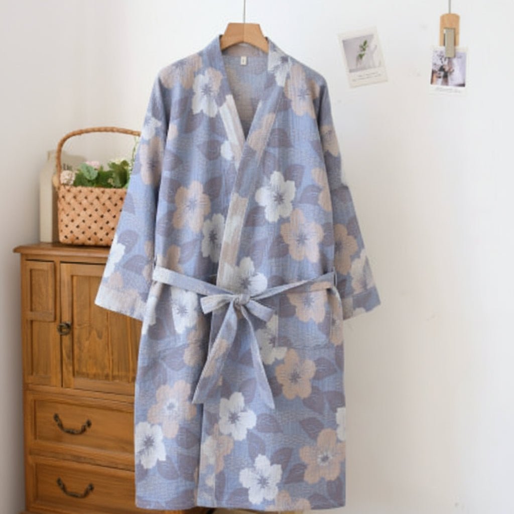 Natura Kimono Robe - Organic Cotton, Reversible Design for Ultimate Comfort 0