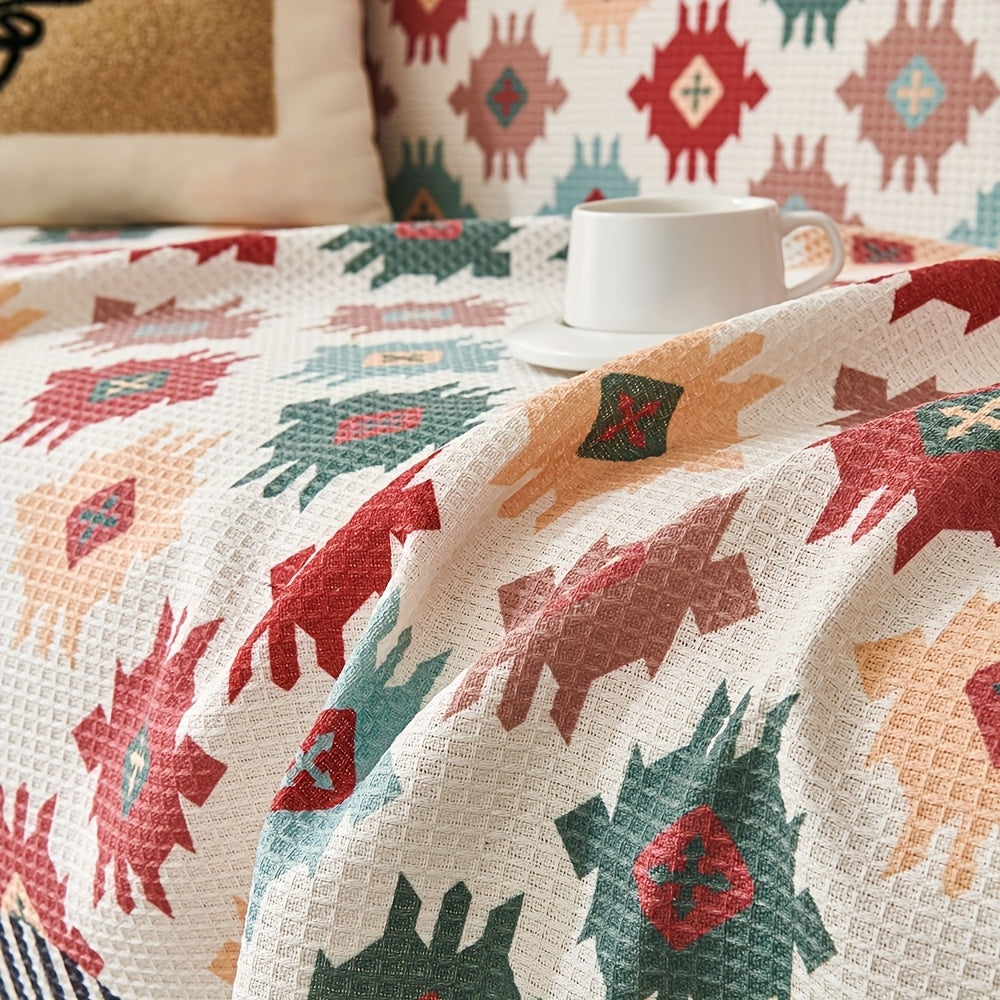 Noble Throw Cover - Durable Microfiber Blend, Geometric Design 5