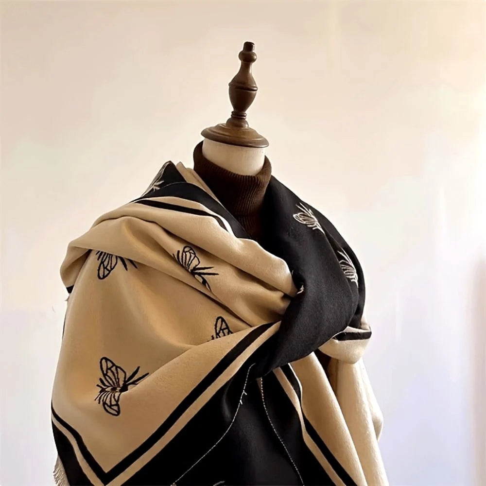 Nuvia Winter Scarf - Soft Microfiber, Warm Bee Pattern 3