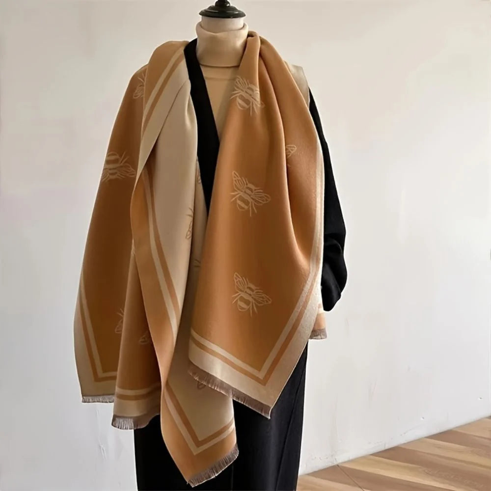Nuvia Winter Scarf - Soft Microfiber, Warm Bee Pattern 4