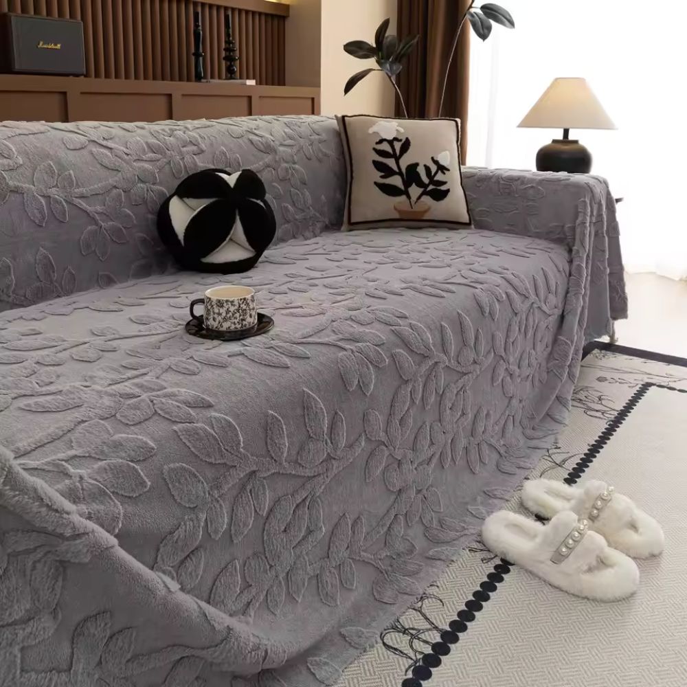Petal Comfort Sofa Cover - Soft Microfiber, Versatile Floral Design 1