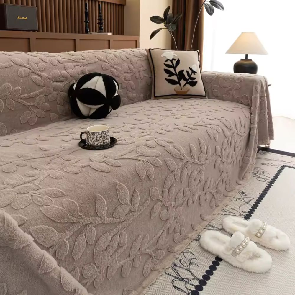 Petal Comfort Sofa Cover - Soft Microfiber, Versatile Floral Design 2