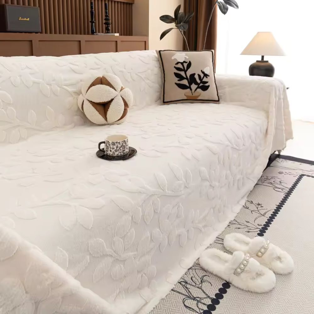 Petal Comfort Sofa Cover - Soft Microfiber, Versatile Floral Design 3