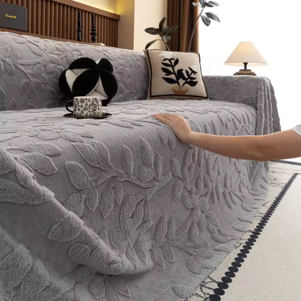 Petal Comfort Sofa Cover - Soft Microfiber, Versatile Floral Design 7