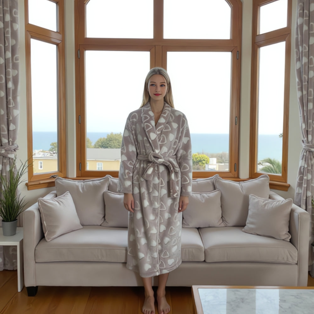 Plush Fleece Bathrobe - Premium Flannel, Cozy Comfort for Men and Women 1