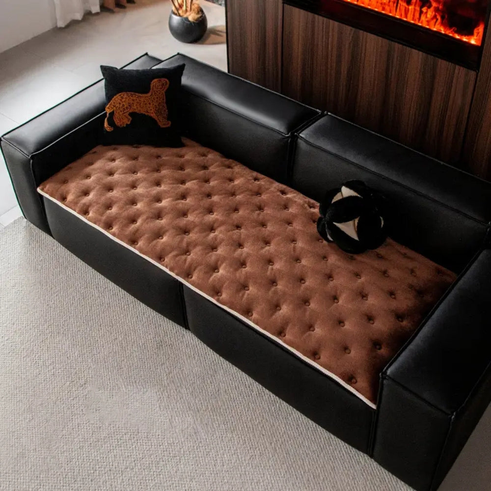 Plush Sofa Cover - Soft Microfiber, Dog-Proof Protection 2