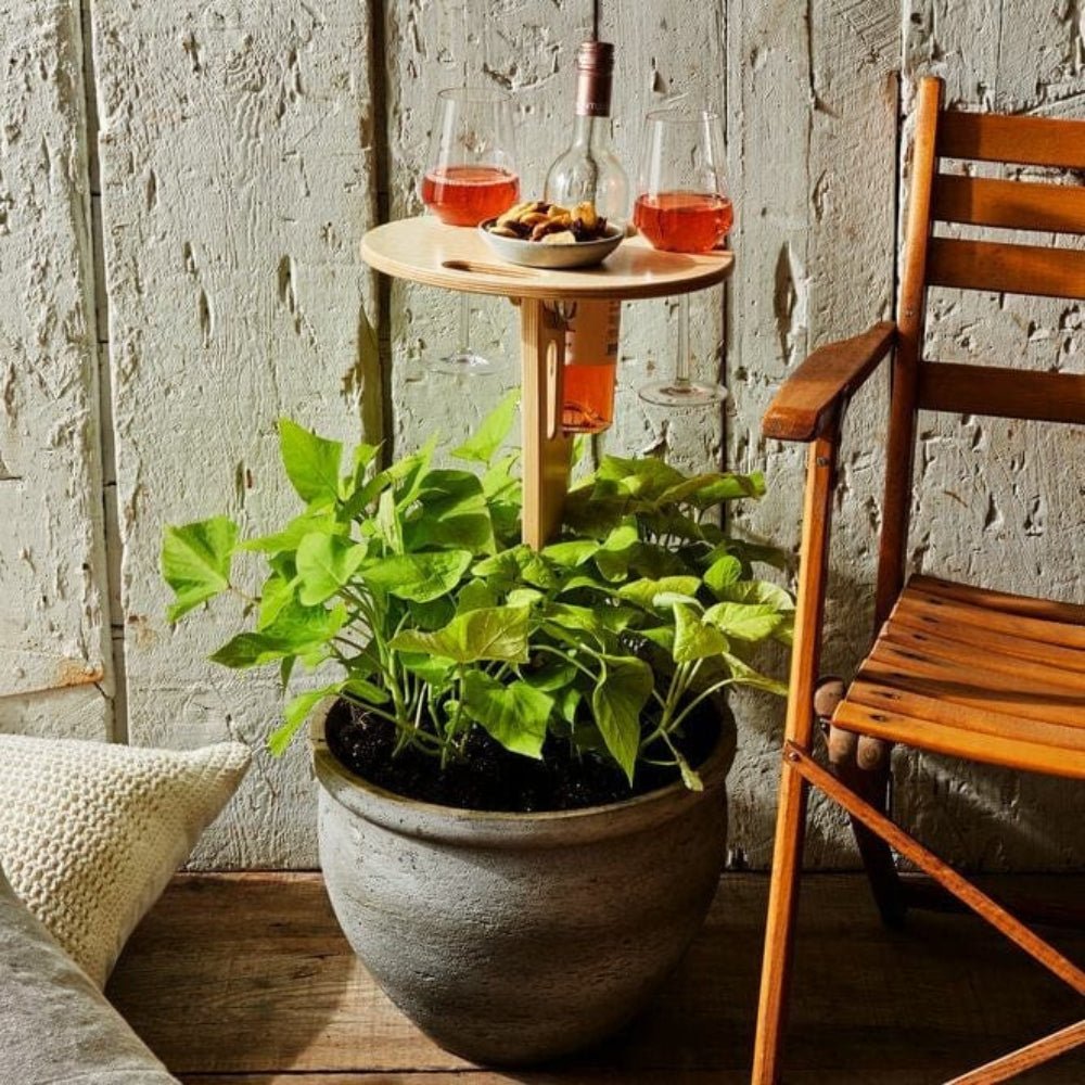 Plynn Foldable Picnic Table - Wooden Wine and Snack Support 1