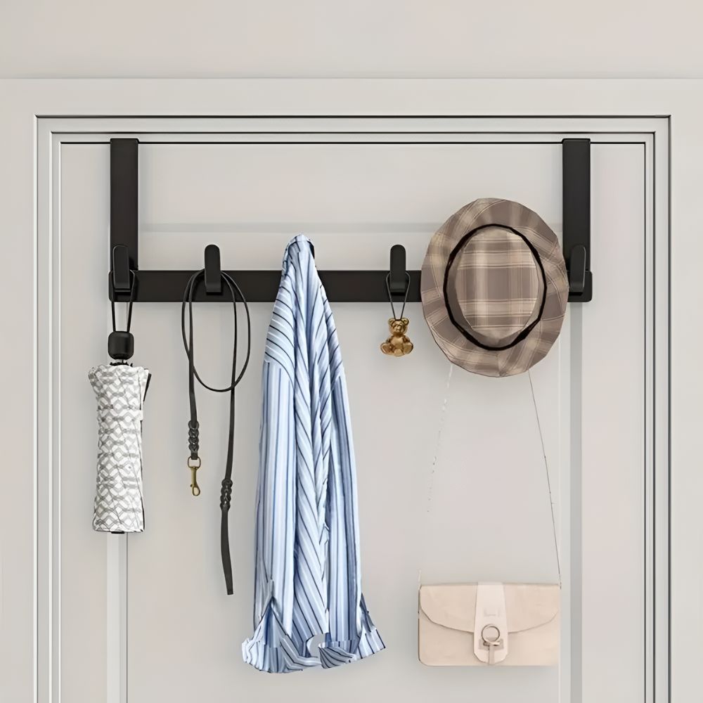 Quint Over the Door Organizer - Stainless Steel, Minimalist Towel Rack 3