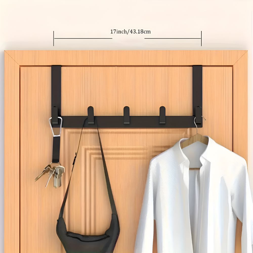 Quint Over the Door Organizer - Stainless Steel, Minimalist Towel Rack 4