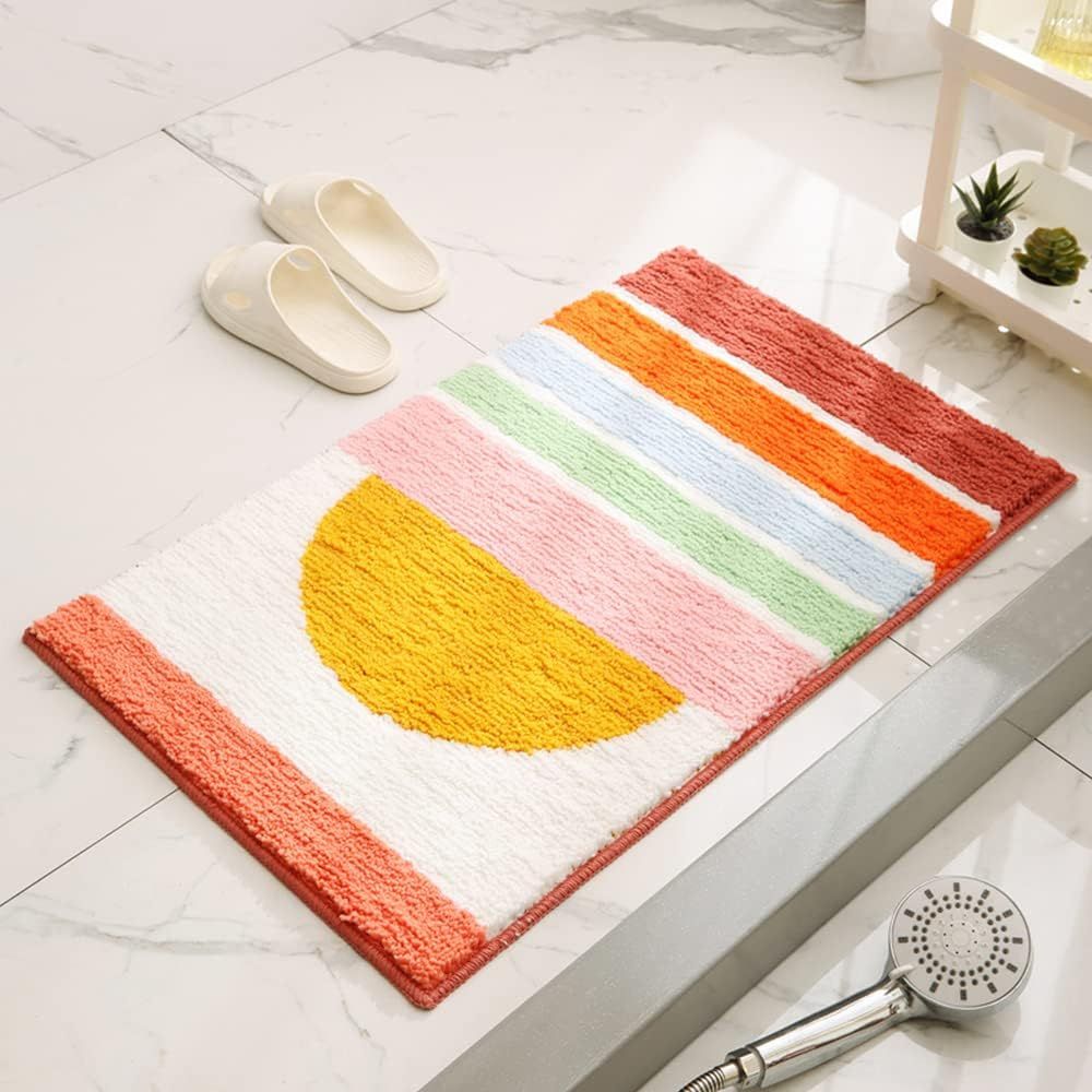 Rainbow Sunset Bath Mat - Microfiber, Non-Slip, Absorbent 2