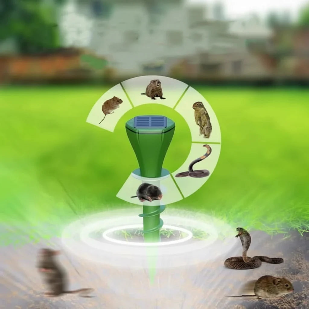 GroundGuard Repeller - Solar Mole Repellent - Garden Style - Silent Protection