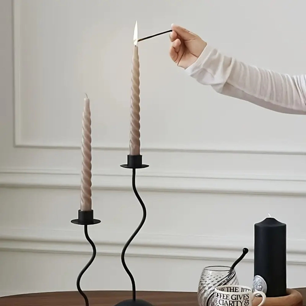 Sable Candle Holder - Sculpted Iron, Vintage Elegance 1