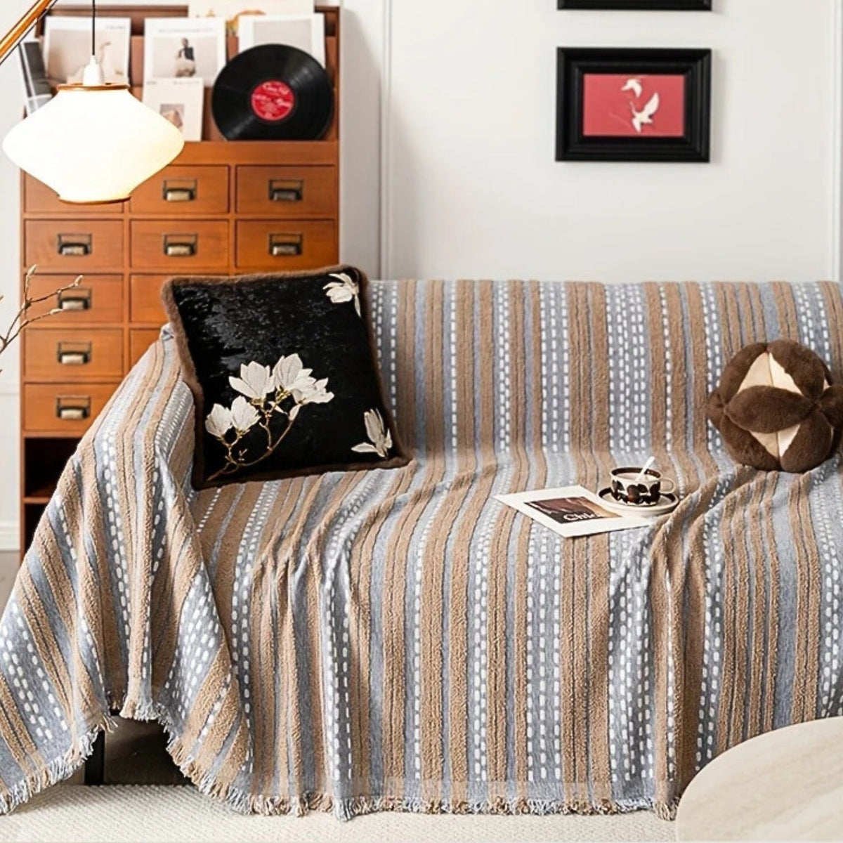 Sahara Sofa Cover - Plush Microfiber, Boho Design 3