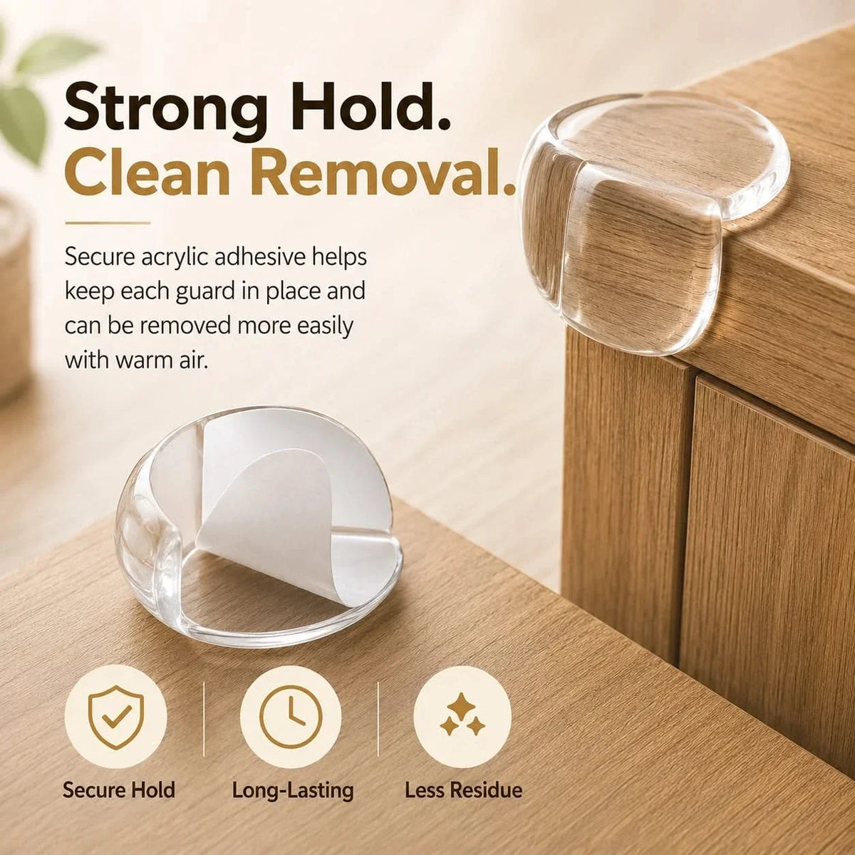 Seren Corner Guards - Clear Plastic, Child Safety Edge Protectors 5