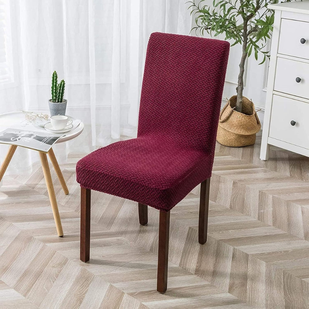 Sierra Dining Chair Cover - High Elasticity Jacquard Velvet, Machine Washable 7