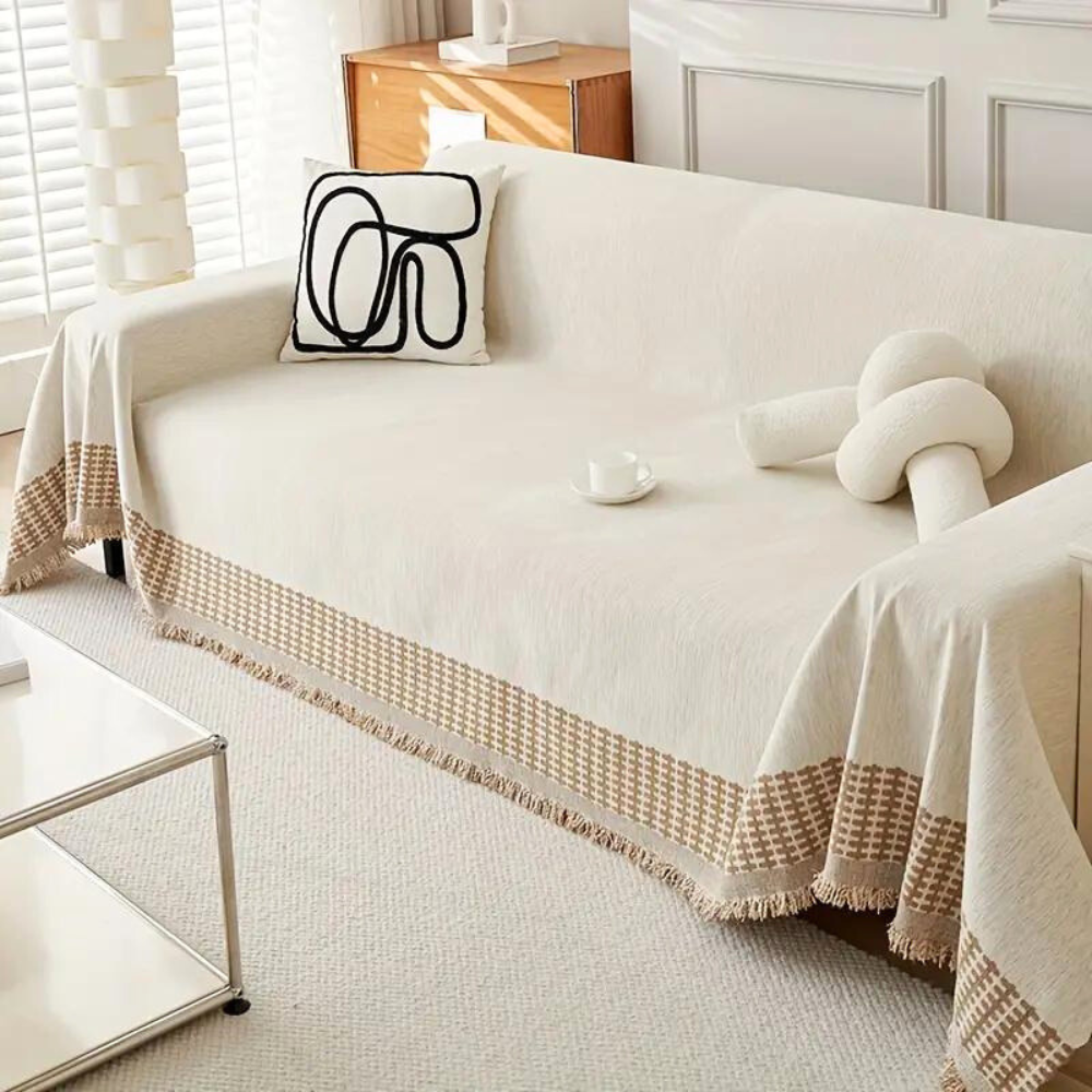 Sierra Sofa Cover - Chenille Cotton, Rustic Slipcover for Sectional Couch 1