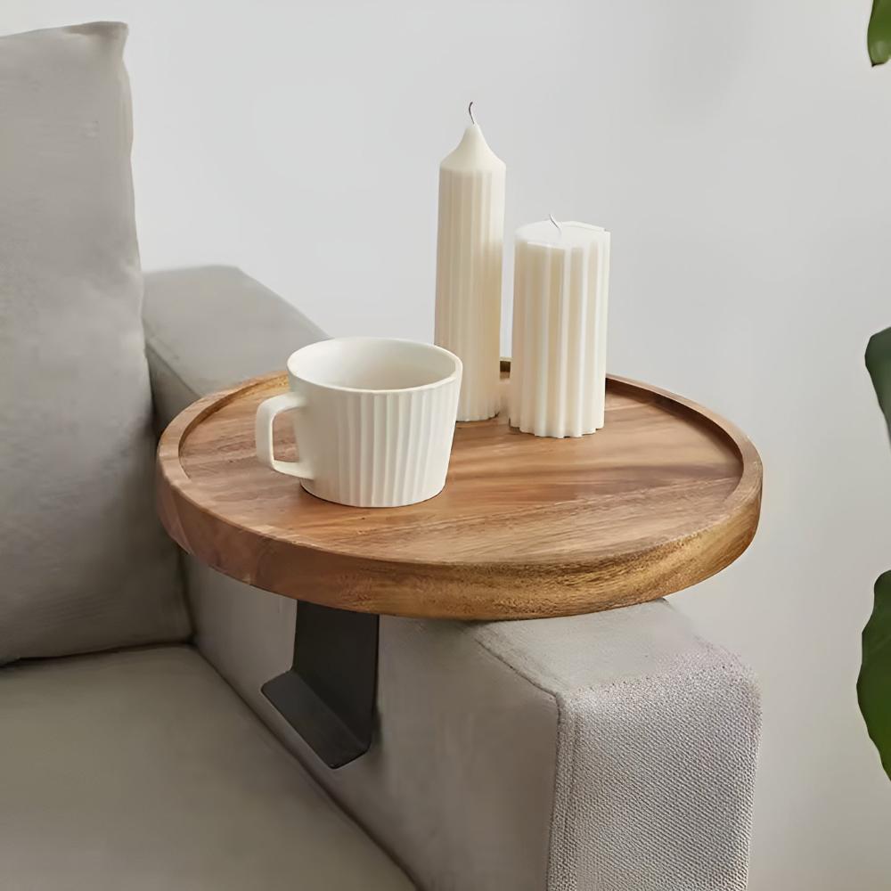 Sofara Armrest Tray Table - Solid Wood, Adjustable Design 7