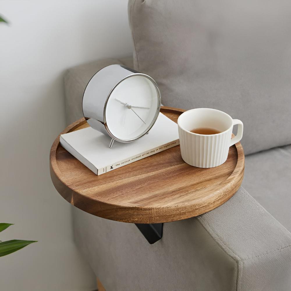 Sofara Armrest Tray Table - Solid Wood, Adjustable Design 8