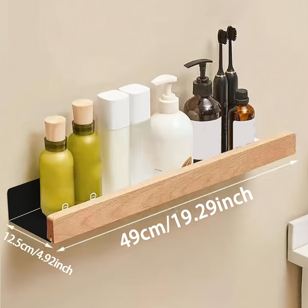 StarkesTett Floating Wall Shelf - Wrought Iron, No Drilling, Modern Design 5