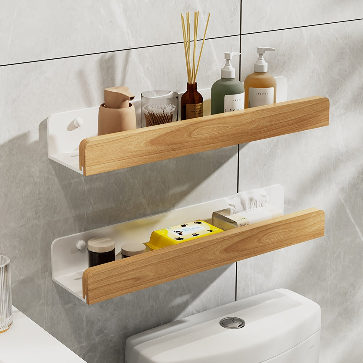 StarkesTett Floating Wall Shelf - Wrought Iron, No Drilling, Modern Design 8