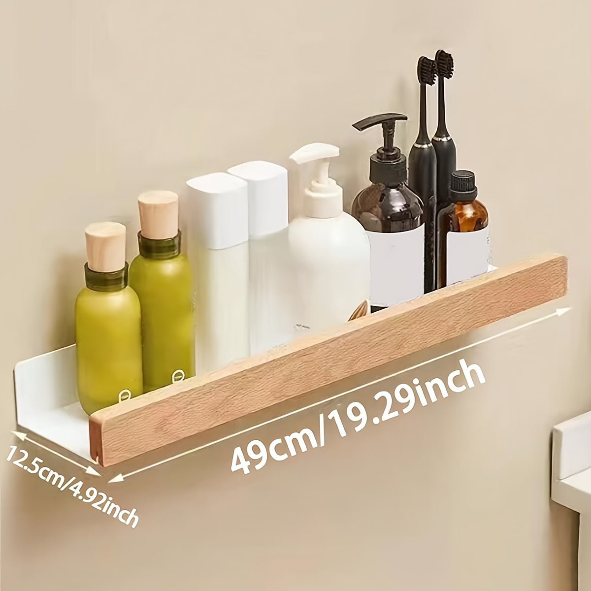 StarkesTett Floating Wall Shelf - Wrought Iron, No Drilling, Modern Design 9