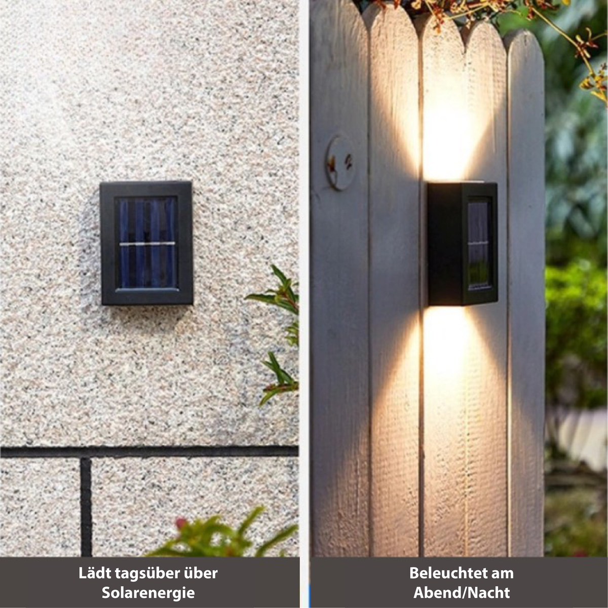SunAura Outdoor Wall Light - Wireless LED Solar, Weatherproof 2
