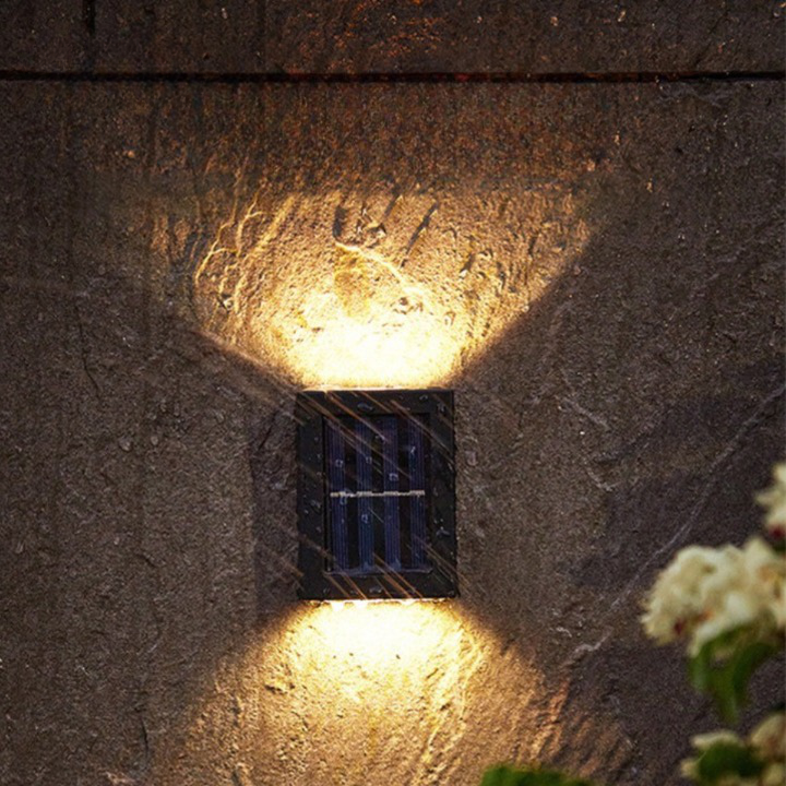 SunAura Outdoor Wall Light - Wireless LED Solar, Weatherproof 3