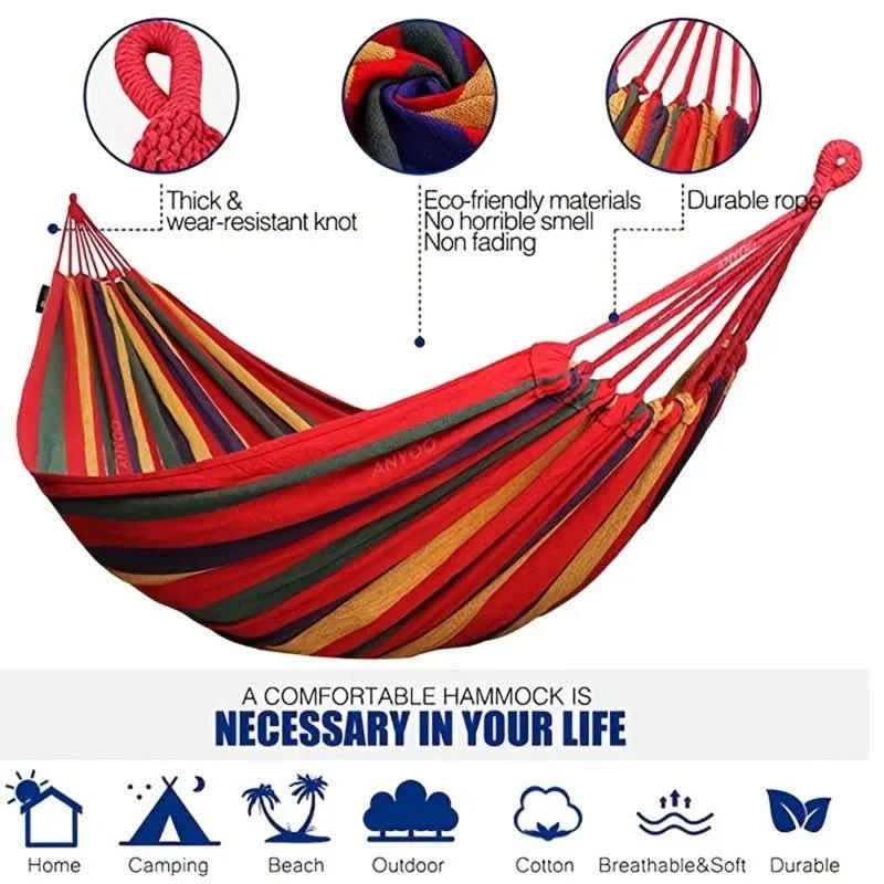 RelaxNest Hammock – Portable Canvas Hanging Chair – Indoor Outdoor Comfort