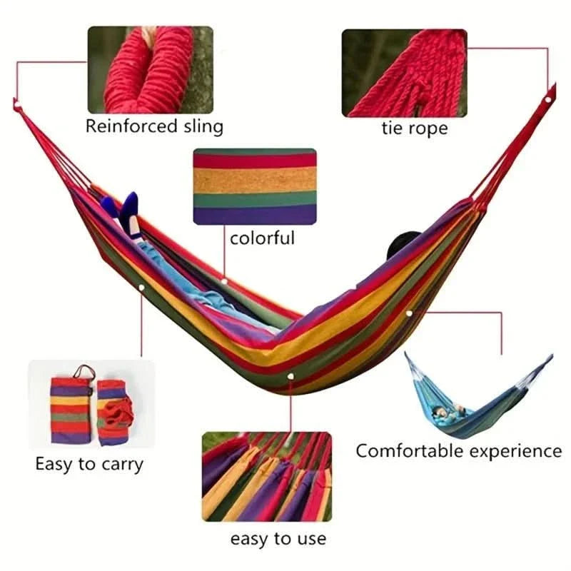 RelaxNest Hammock – Portable Canvas Hanging Chair – Indoor Outdoor Comfort