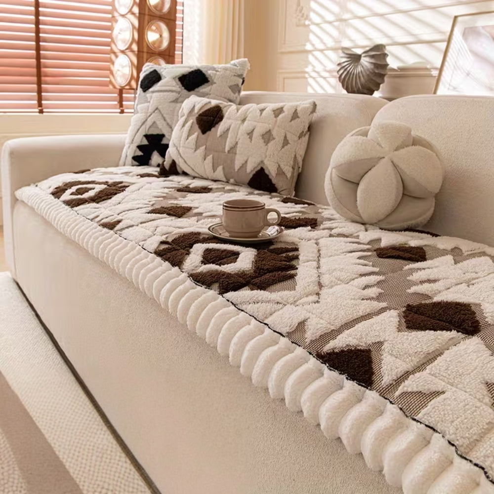 Tundra Couch Cover - Thick Quilted Plush, Pet-Friendly Protection 0